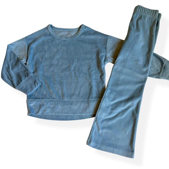 Gap Kids Blue Velour Pajamas 6 - Picture 1 of 13